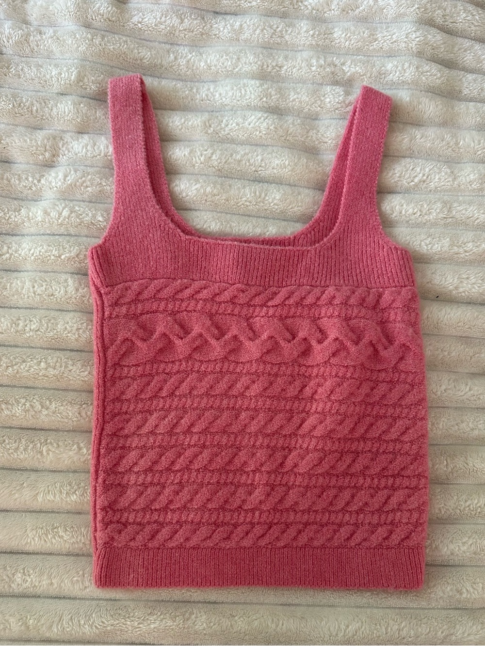 J.Crew Supersoft Pink Cable Knit Sweater Tank Size XS